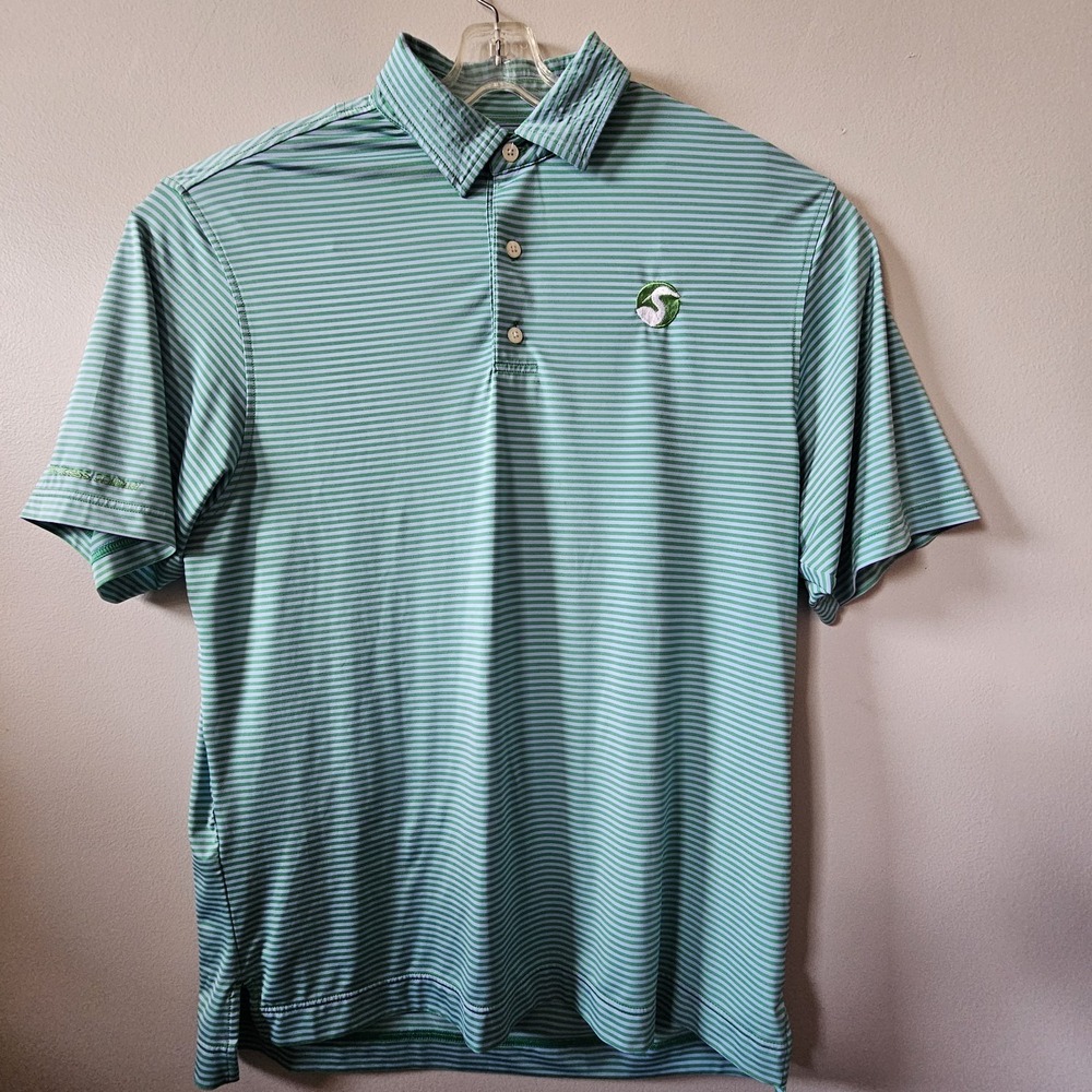 Footjoy Golf Polo Shirt Mens Size Large Crane Heron Bird Logo Yak Access Company